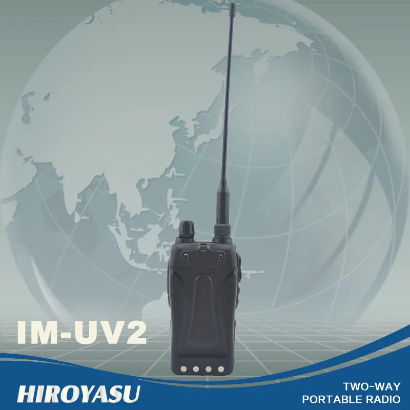 HIROYASU голубой цвет IM-UV2 136-174 МГц и UHF400-480MHz двухдиапазонный 5 Вт/3 Вт 128CH FM 65-108