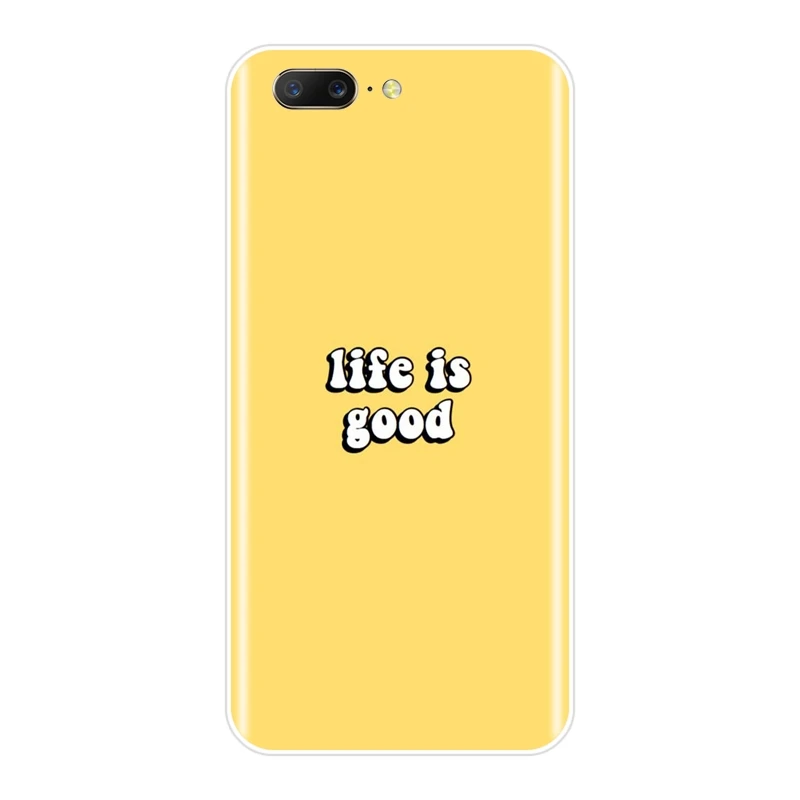 Задняя крышка для One Plus 3 3T 5T 6 6T силиконовая Мягкая желтая цитата розовая