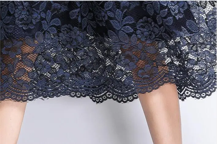 

Plus Size S-3XL New 2019 Spring Women Casual Lace Office Work Dress Elegant Half Sleeve Slim Mid-calf Party Dresses