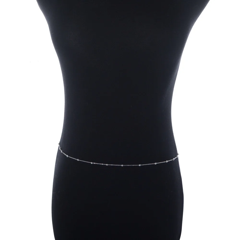 Серебряная Женская цепочка на талию сексуальная женская Винтажные бусины