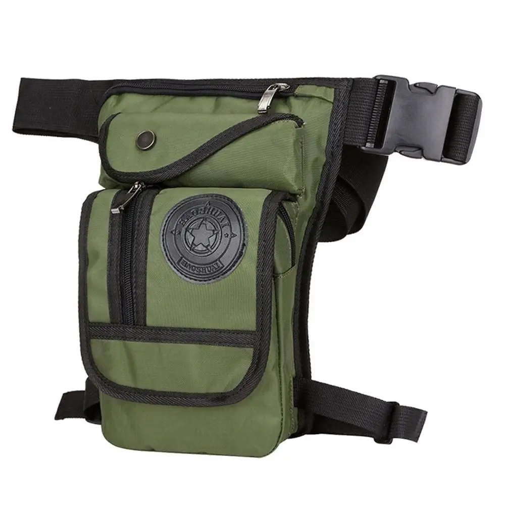 Army Green Холщовая/нейлоновая мужская сумка с заниженной ногой для мужчин, поясная сумка на бедро, военная дорожная мотоциклетная сумка через плечо - Цвет: Army Green