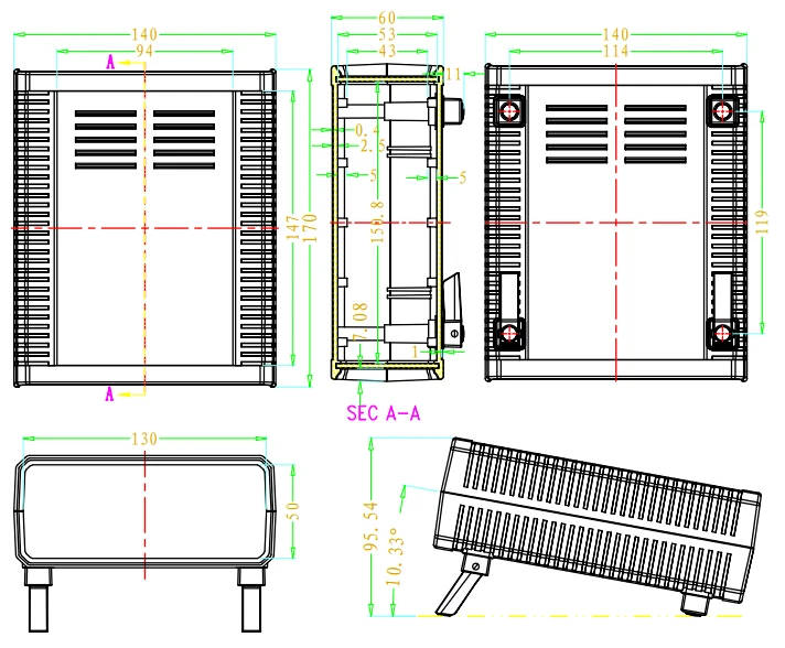 Электрический проекционный бокс корпус печатной платы (1 шт.) 140*167*60 мм