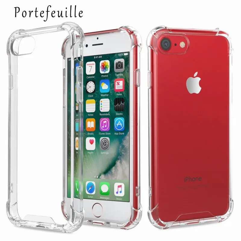 Чехол для iPhone7 Portefeuille ТПУ акриловые тонкий Защитный чехол задняя крышка Apple iPhone 7