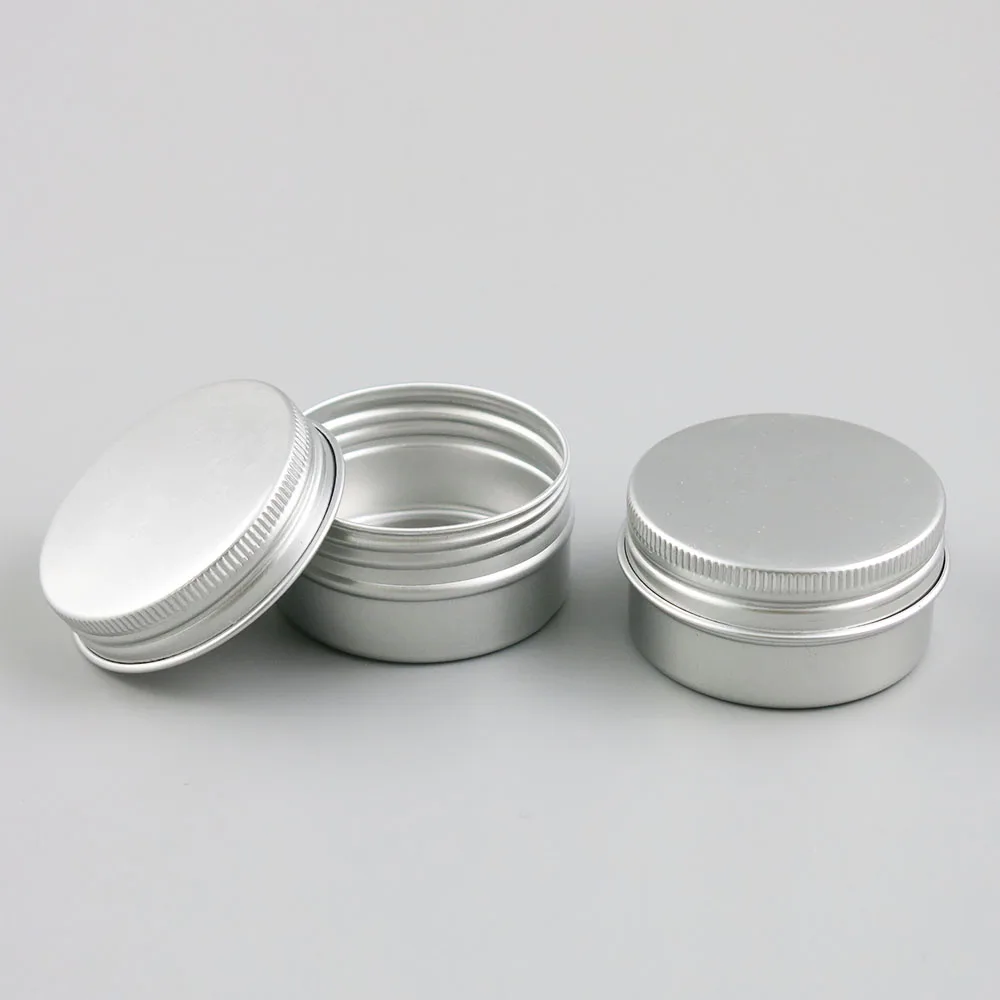 

30 x Empty Travel Small 30g 30ml metal tins 1oz aluminum candy jars silver cosmetic packaging container Skin Care Cream Jar
