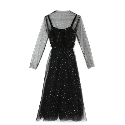 Новинка 2019 летнее кружевное длинное платье женское элегантное Сетчатое вечернее