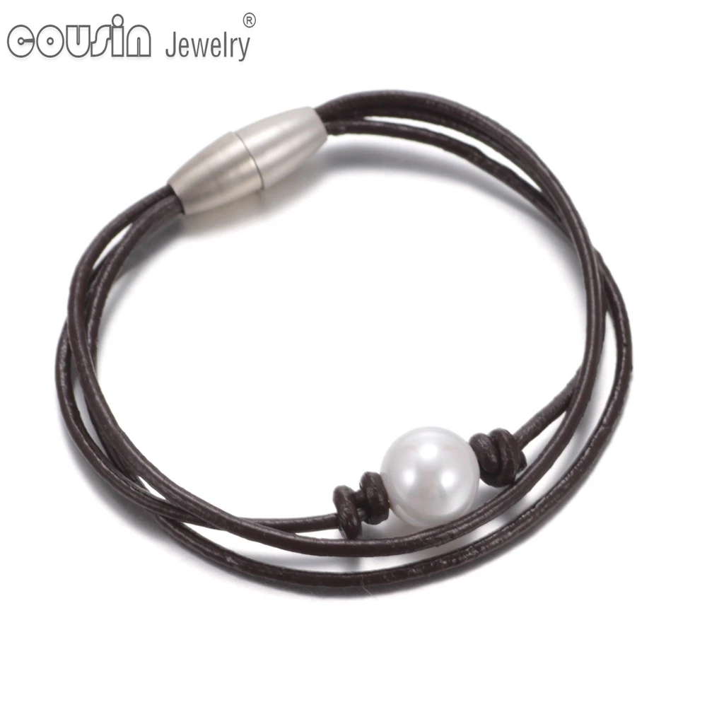 Новые поступления, горячая распродажа Жемчужный кожаный браслет множество стилей Имитация Ручной работы Натуральный кожаный шнур Ювелирные изделия SZ0371a/b.