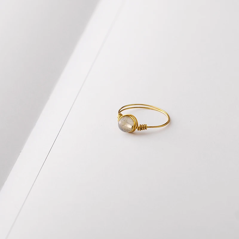 Natural Moonstone Rings Handmade Gold Filled Birthday Gift Anillos Mujer Bague Femme For Women Boho Jewelry | Украшения и