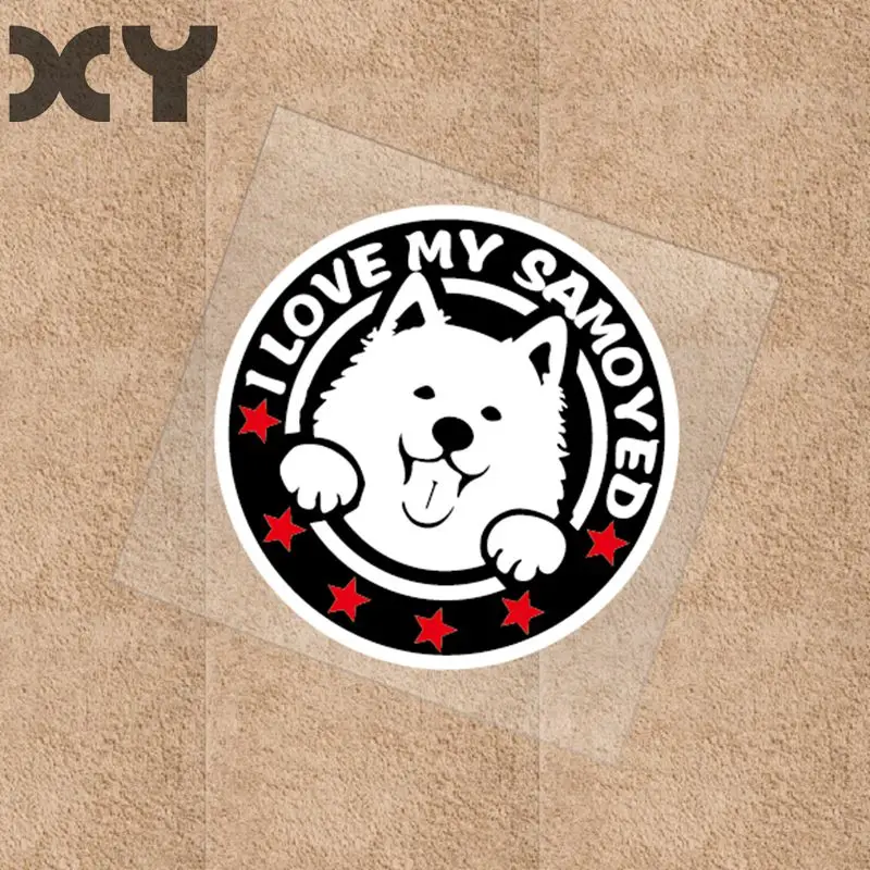 

Виниловые стикеры XY в виде животных с милой собакой, забавные самоиды, Светоотражающие Водонепроницаемые наклейки на переднее стекло автомобиля