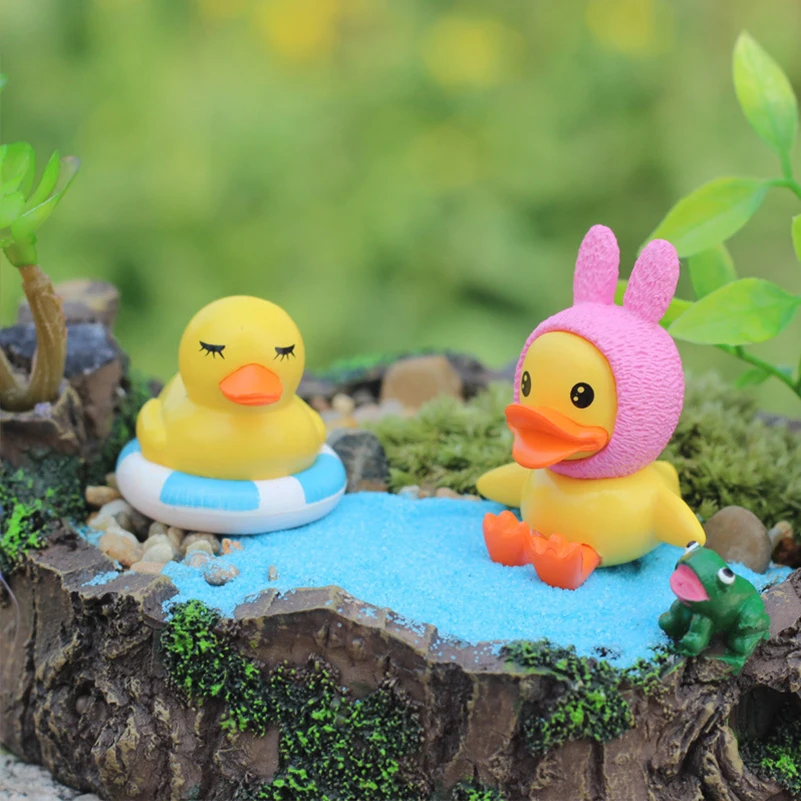 4 шт. Террариум Декор Симпатичные Желтая утка миниатюрные фигурки DIY Craft Экология