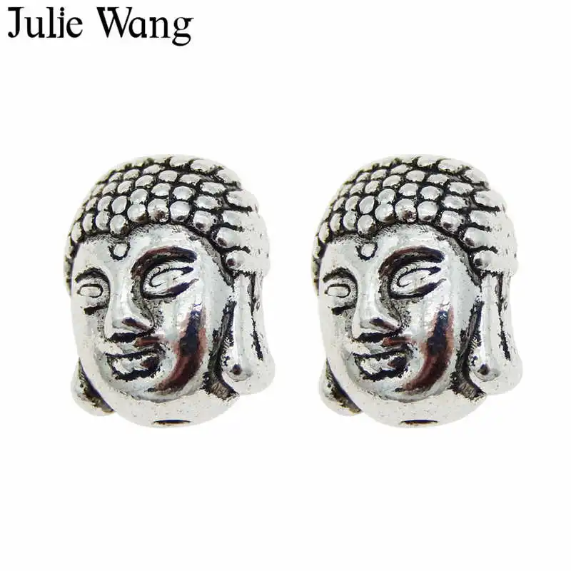Бусины Julie Wang в форме головы Будды 5 20 шт. Винтажные бусины из сплава под старину