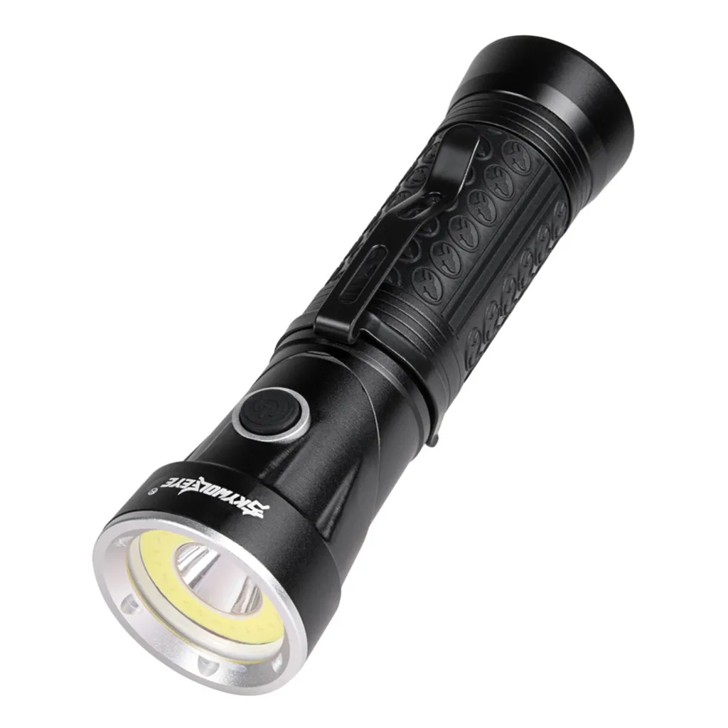Практичный вращающийся фонарь на 360 ° T6 + COB Светодиодный USB зарядка хвост с