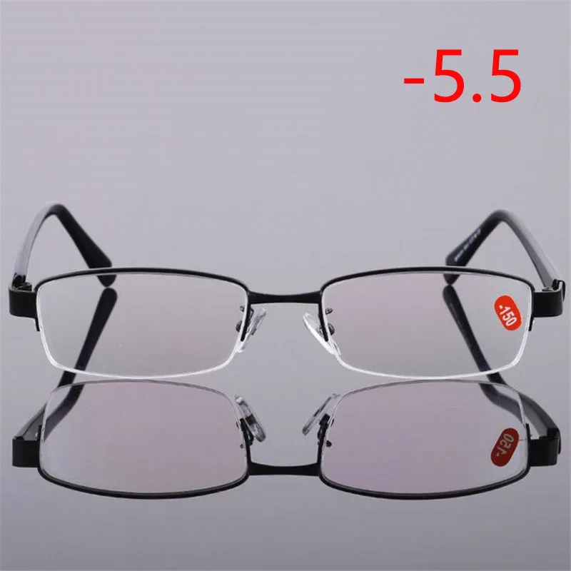 Myopia 550 1,0-1,5-2,0-2,5 до-6,0 полуоправа очки для близорукости женские и мужские модные Асферические полимерные оптические очки черная оправа - Цвет оправы: Myopia 550