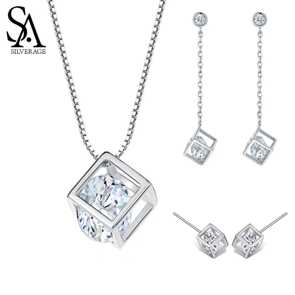 

Женский комплект украшений с кулоном из серебра 925 пробы