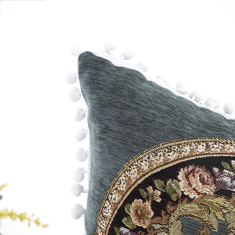 

Luxury European Pastoral Style Floral Cushion Cover Pillows Christmas New Year Home Decorative Sofa Couch Bed Cushion Pillowcase
