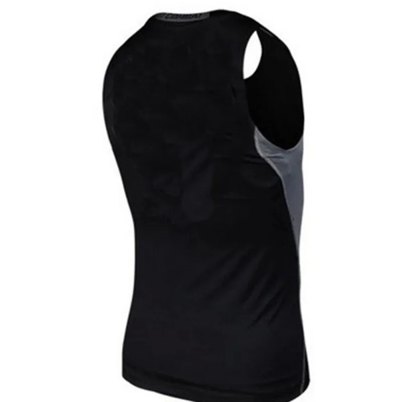 New Arrival Men Fitness GYM Base Layer Tops Compression Sleeveless Sports Tight Vest Shirts Plus Size S/M/L/XL/2XL | Спорт и