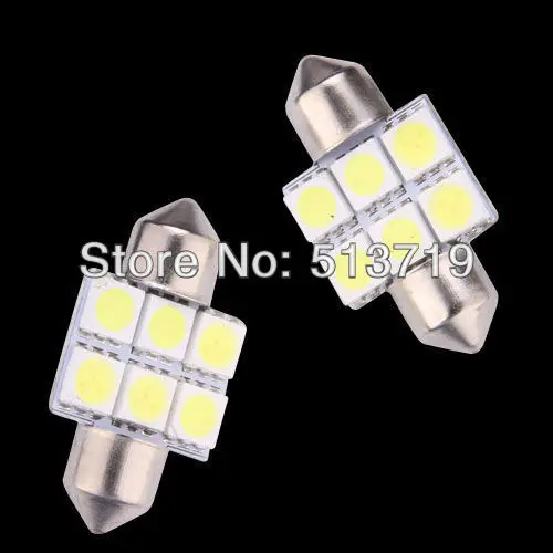 Оптовая продажа 10X31 мм 6 SMD 5050 Автомобильный светодиодный для салона