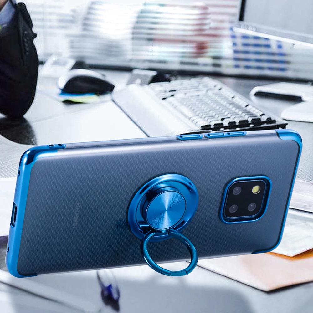 NYFundas для huawei mate 20 pro lite X чехол покрытие силикон tpu палец кольцо автомобильный