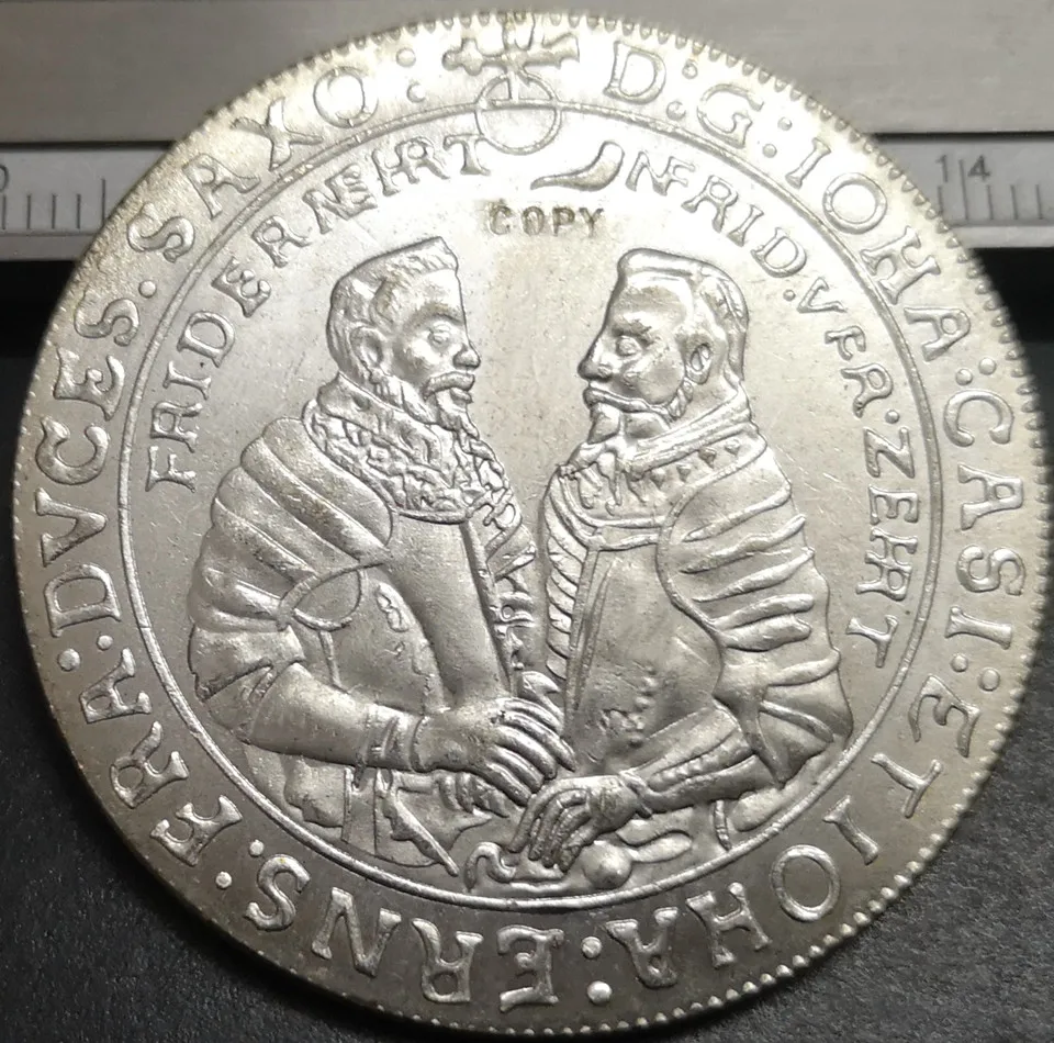 1612 герцогство Saxe-Coburg-Eisenach 1 Thaler посеребренные имитация монеты