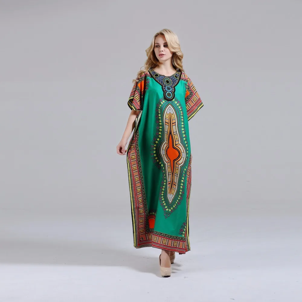 Новинка модное женское платье Dashikiage из 100% хлопка макси с Африканским принтом