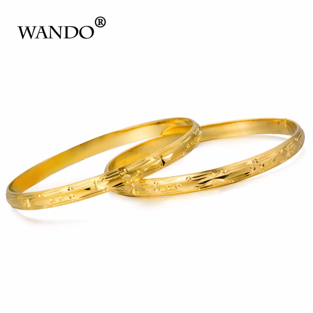 WANDO 2 шт./лот 24 каратный золотистый браслет для женщин Свадебный Эфиопский невесты