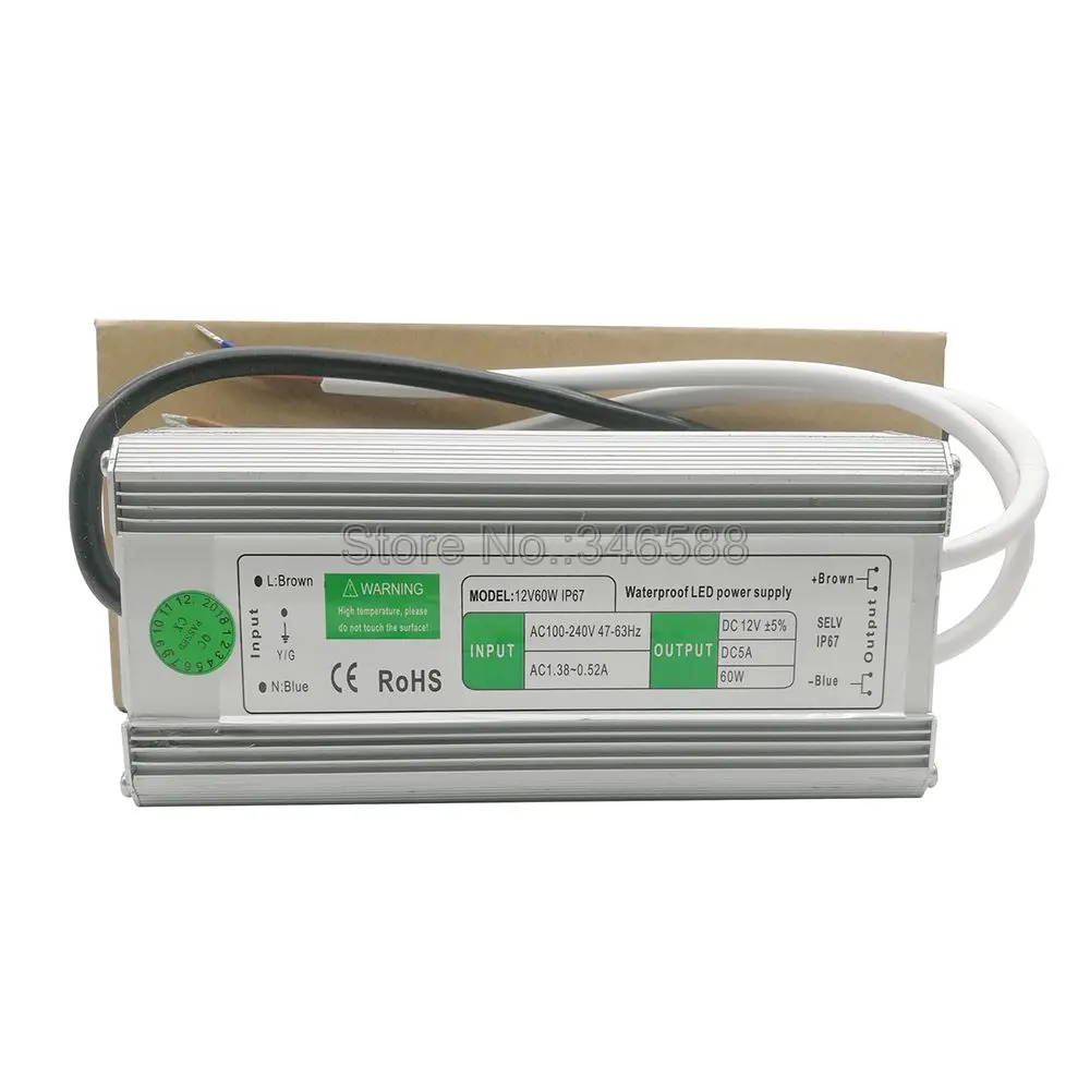 DC12V IP67 Водонепроницаемый Открытый Светодиодный драйвер освещения трансформаторный источник питания мощностью 10 Вт, 15 Вт, 20 Вт, 25 Вт 30 Вт, светодиодные полосы освещения мощностью 45 Вт, 50 Вт, 60 Вт, 80 Вт, 100 Вт 120 W 150 W