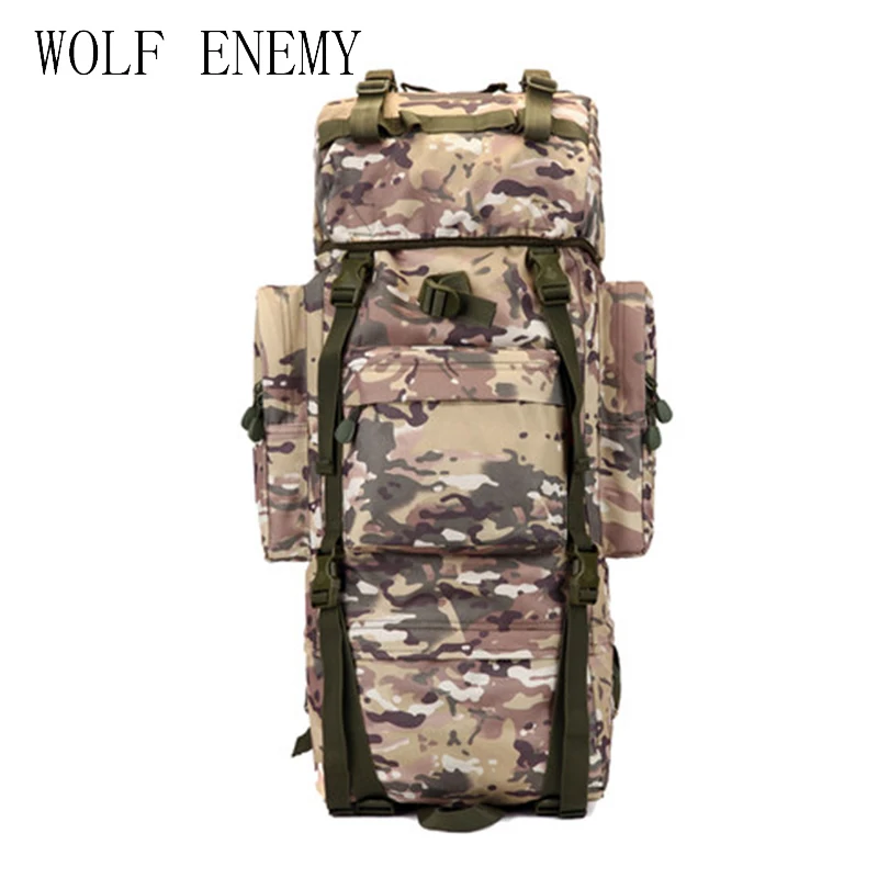 Kopen Hot 70L Grote Capaciteit Outdoor Sport Bag Militaire Tactische Rugzak Wandelen Camping Waterdichte Slijtvaste Nylon Rugzak
