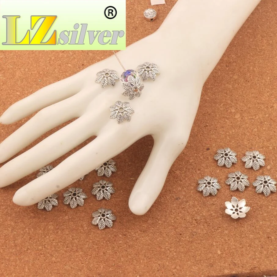 

Leaf Bali Style Design Bead Cap Jewelry Findings Components L1074 26pcs 15.3x15mm Zinc Alloy