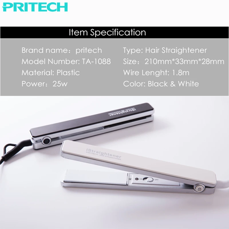 Pritech Марка Профессиональный Выпрямитель для волос Flat Iron бигуди выпрямление