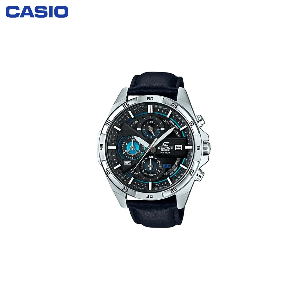Наручные часы Casio EFR-556L-1A мужские с кварцевым хронографом на кожаном ремешке |