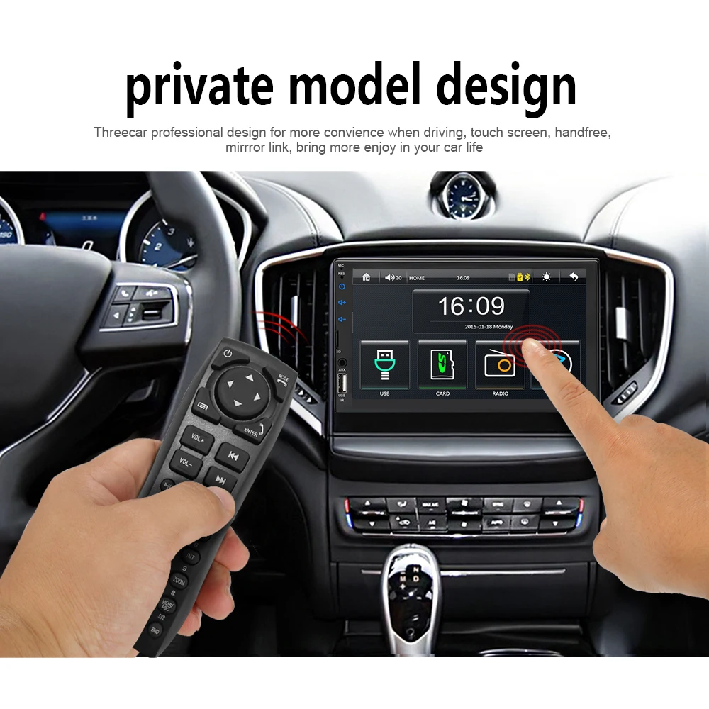 Автомагнитола mirrorlink 2 din 7 &quotHD сенсорный экран плеер Android 9 Iphone MP5/SD/FM/MP4/USB/AUX/Bluetooth