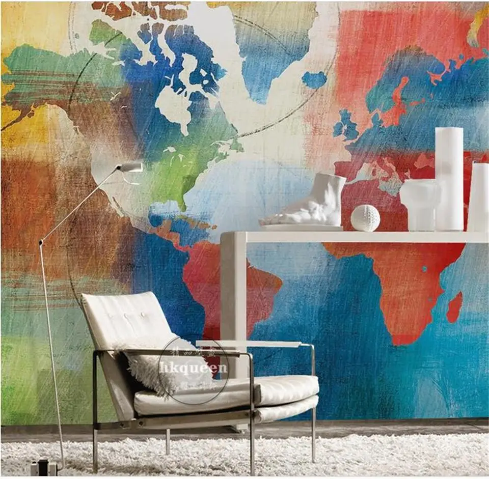 3d обои для комнаты на заказ настенные нетканые фото ретро элегантная Карта мира
