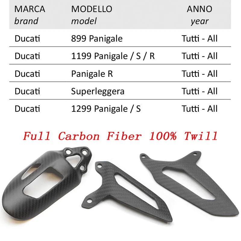 Для Ducati 1299 1199 899 959 Полный углеродного Волокно 100% твил шок крышкой весной и пятки
