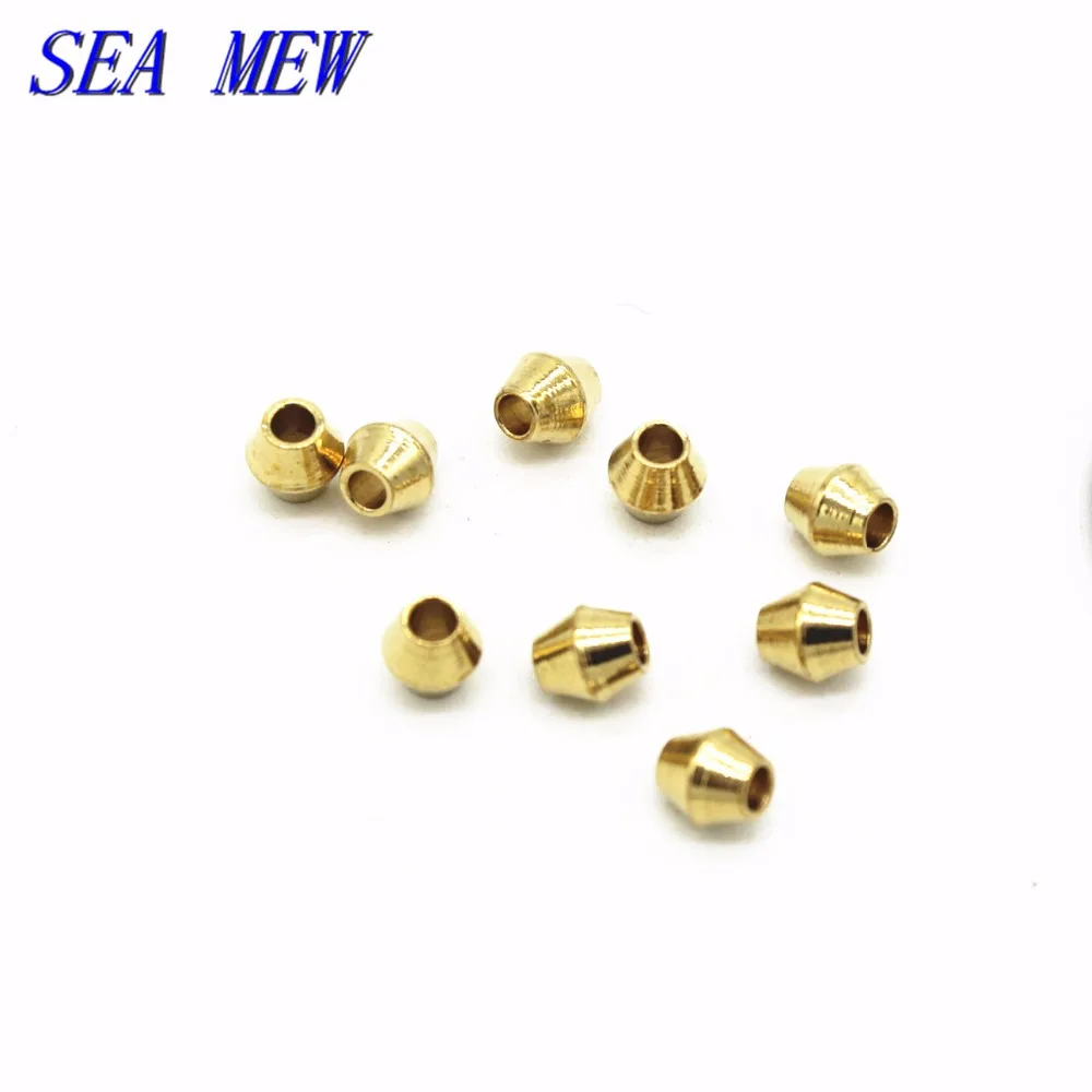 SEA MEW 100 шт 4x3 5 мм 5x5 Позолоченные ромбы Бусины Металлические медные