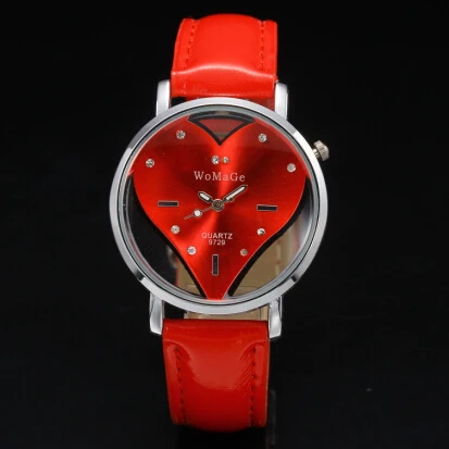 Fashion Casual Women Dress Watches Top Brand Leather Strap Ladies Quartz Wristwatch Luxury Female Clock Heart Shape Watch Gift