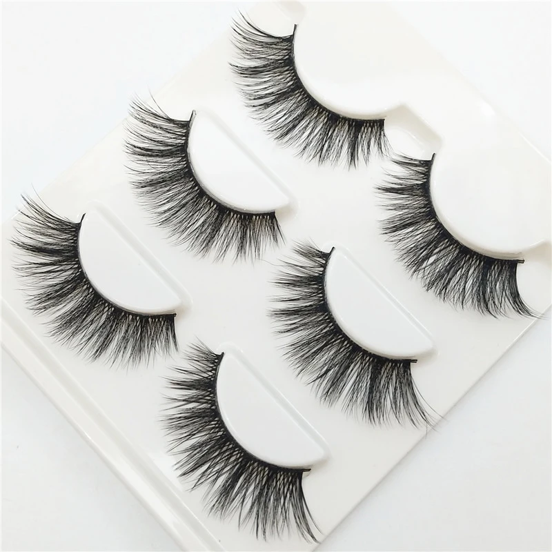 YOKPN Tapered Style 3D False Eyelashes Soft Black Cotton Thread Eyelash Handmade Thick Fake Eye Lashes Beauty Makeup | Красота и