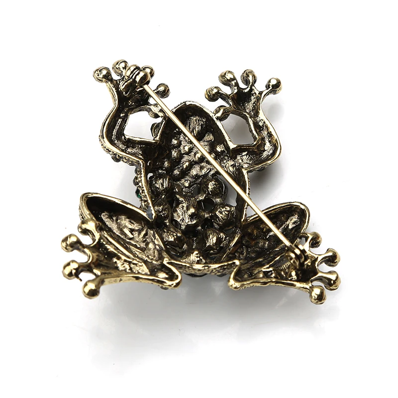 1pc Fashion Crystal Frog Brooch Pin Vintage Fitting Women Jewelry Garment Accessory Scarf Clip Findings |