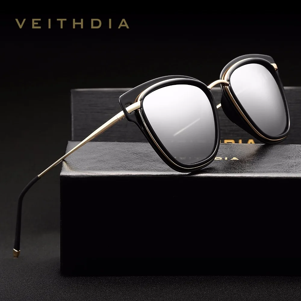 VEITHDIA 2020 роскошные солнцезащитные очки для женщин Кошачий глаз женские