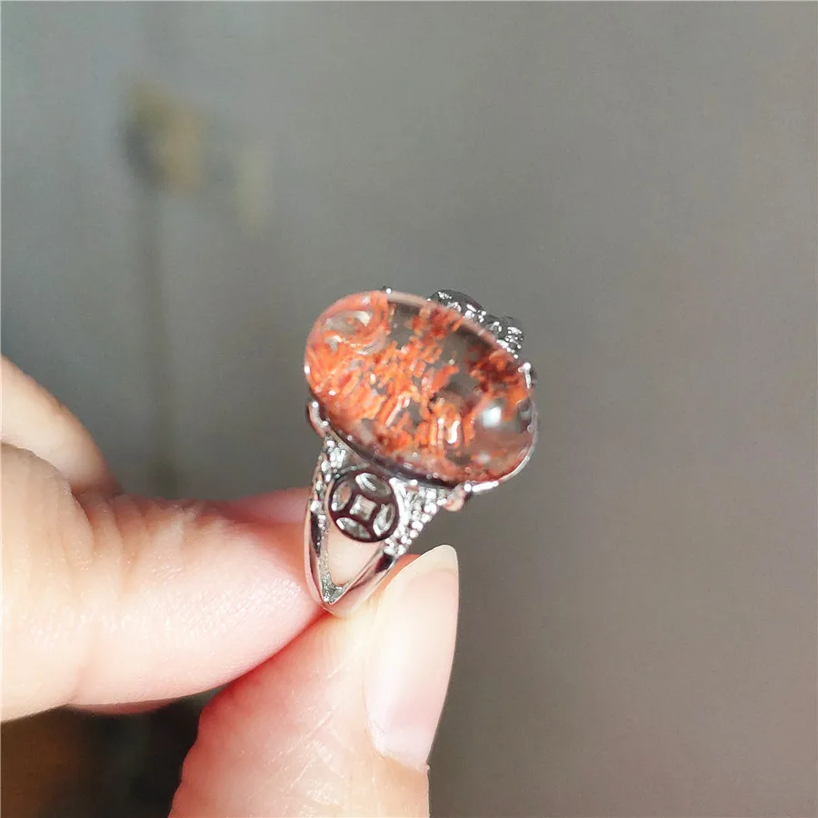 Drop Shipping Genuine Natural Phantom Quartz Gemstone Crystal Fashion Silver Jewelry Wedding Party Rings Woman Lady | Украшения и
