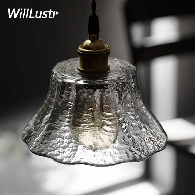 

handmade hammered pattern glass pendant lamp frosted glass suspension light art lighting fixture restaurant hotel dinning room