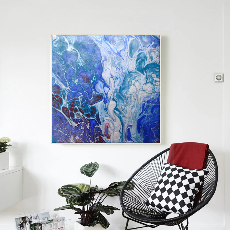 Рождественский абстрактный ручной жидкости заливки Paiting каллиграфия картина