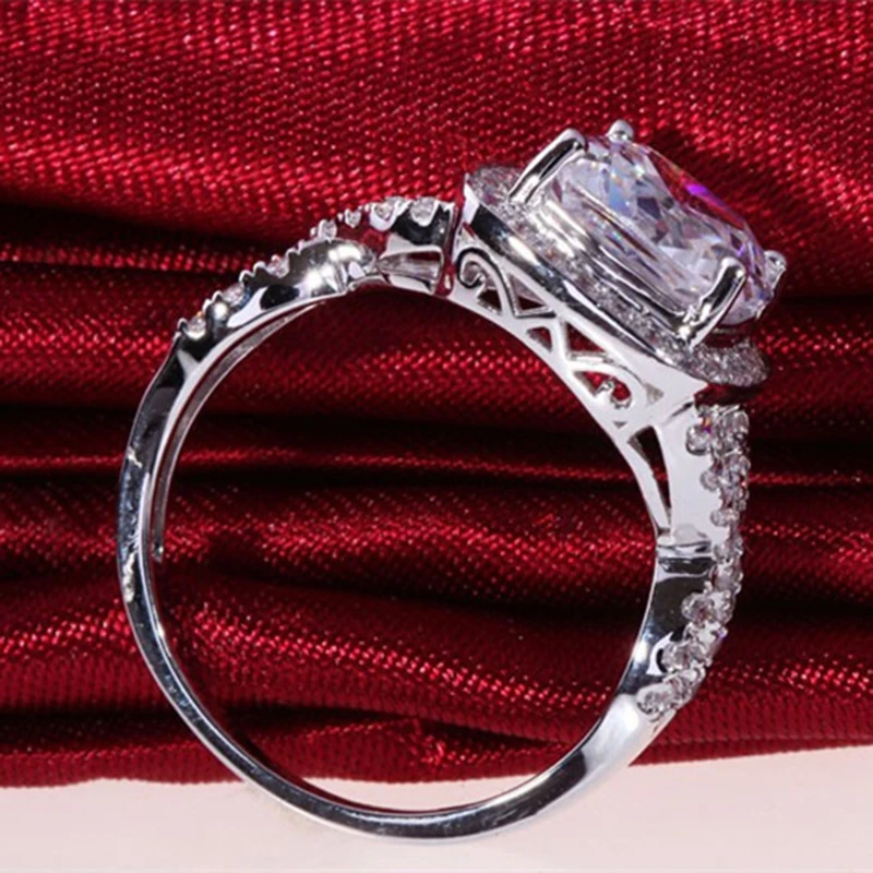 

3 Carat Princess Cushion Cut NSCD Engagement Ring SONA Fine Jewelry Wedding Gift