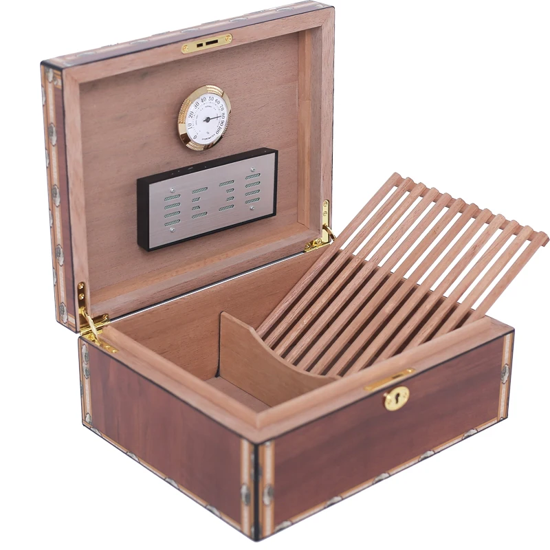 Ретро двухслойная глянцевая отделка свежий цвет сигары Humidor хороший ящик для