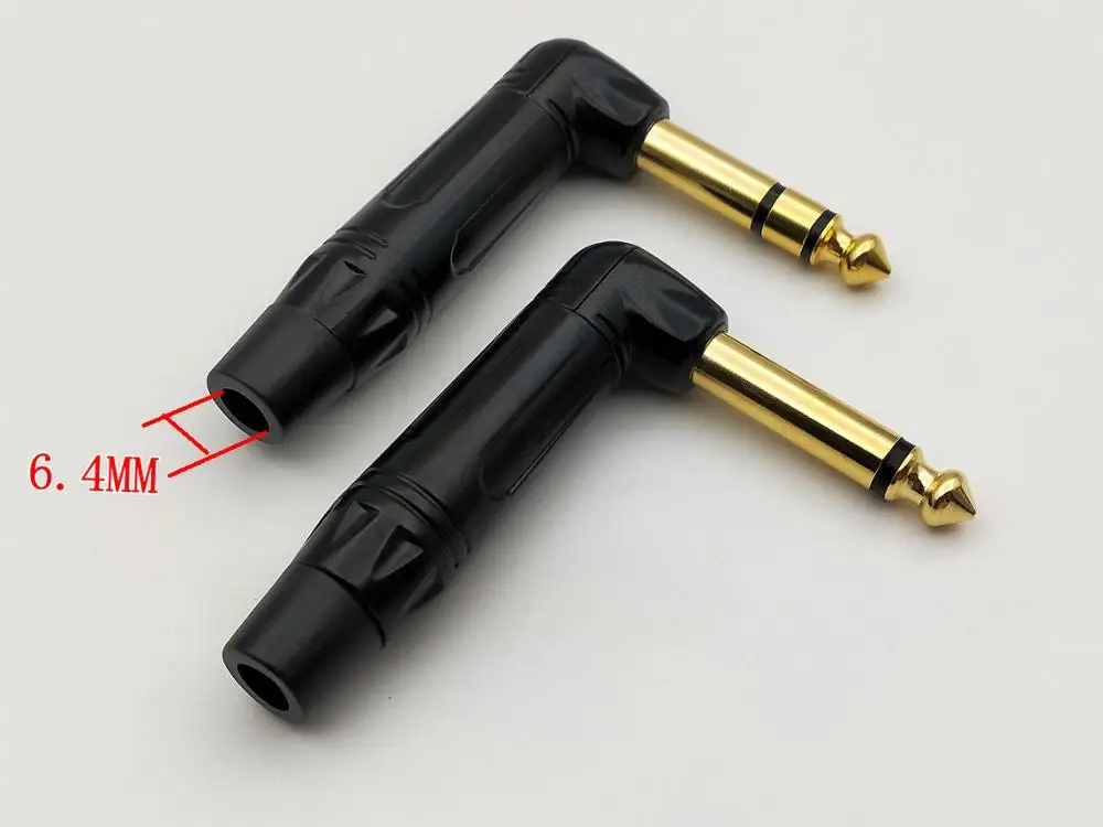 

6.35 mm mono/stereo (1/4 in) Jack Male Right Angle TRS Audio Plug Connector