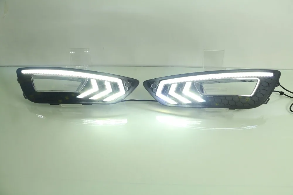 

Osmrk new arrival led drl daytime running light for Ford focus 4 2015-17, top quality, with dimmer function, yellow turn signal