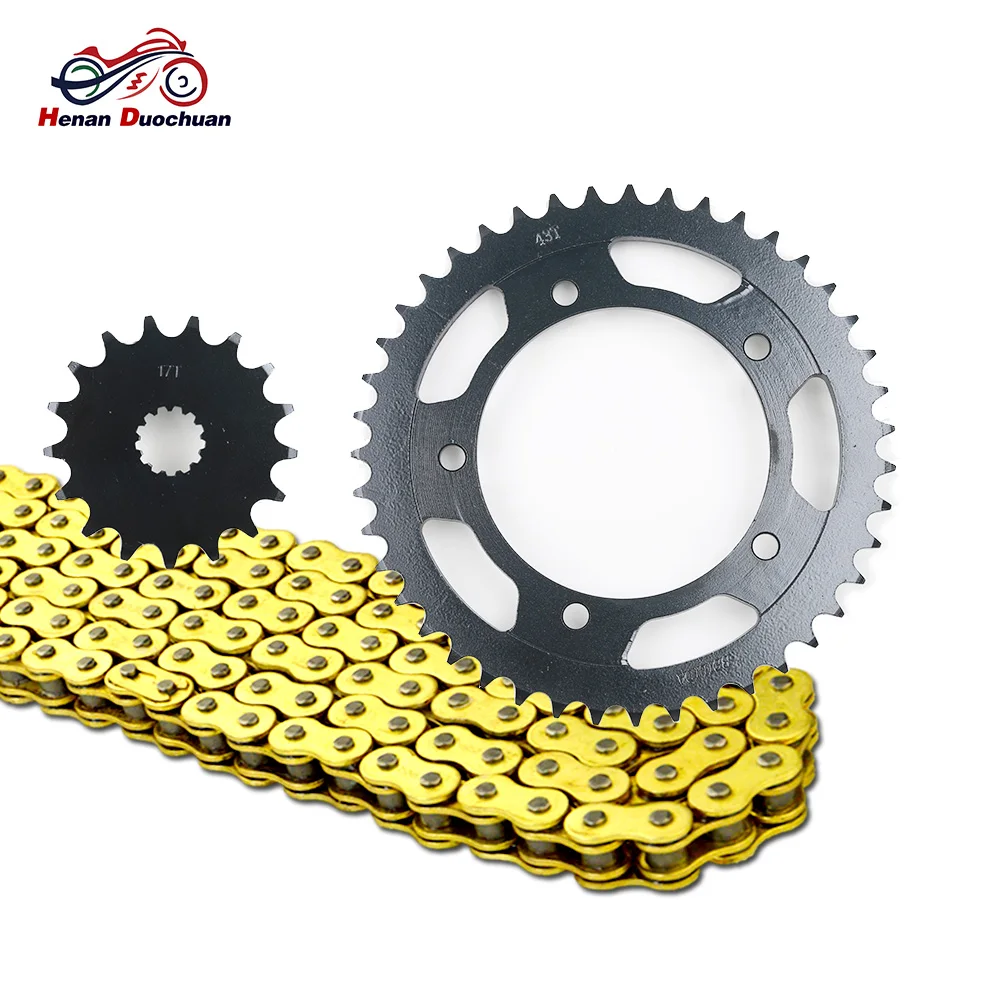 525 525 17T 43T приводная цепь мотоцикла и Передняя Задняя звездочка набор для Suzuki DL1000 V-Strom Adventure DL 1000 пустынный Спорт - Цвет: 525