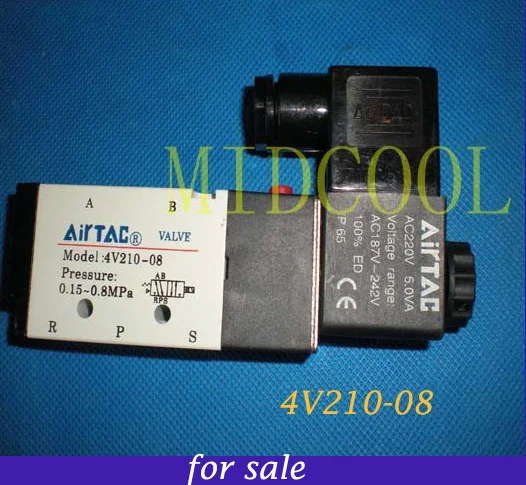 

Соленоидный клапан Valvula airtac 4V210-08, превосходный Соленоидный клапан 24 В постоянного тока, 5-позиционный Соленоидный клапан для газа
