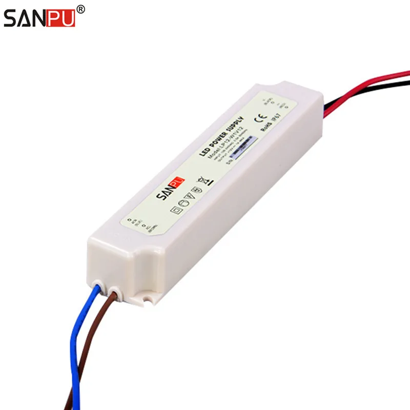 Sanpu smps EMC EMI EMS режима коммутации Питание 12 В 12 Вт 1A AC-DC 12 вольт трансформатор светодио дный драйвер 12VDC Водонепроницаемый IP67 Пластик - Цвет: with SANPU Logo