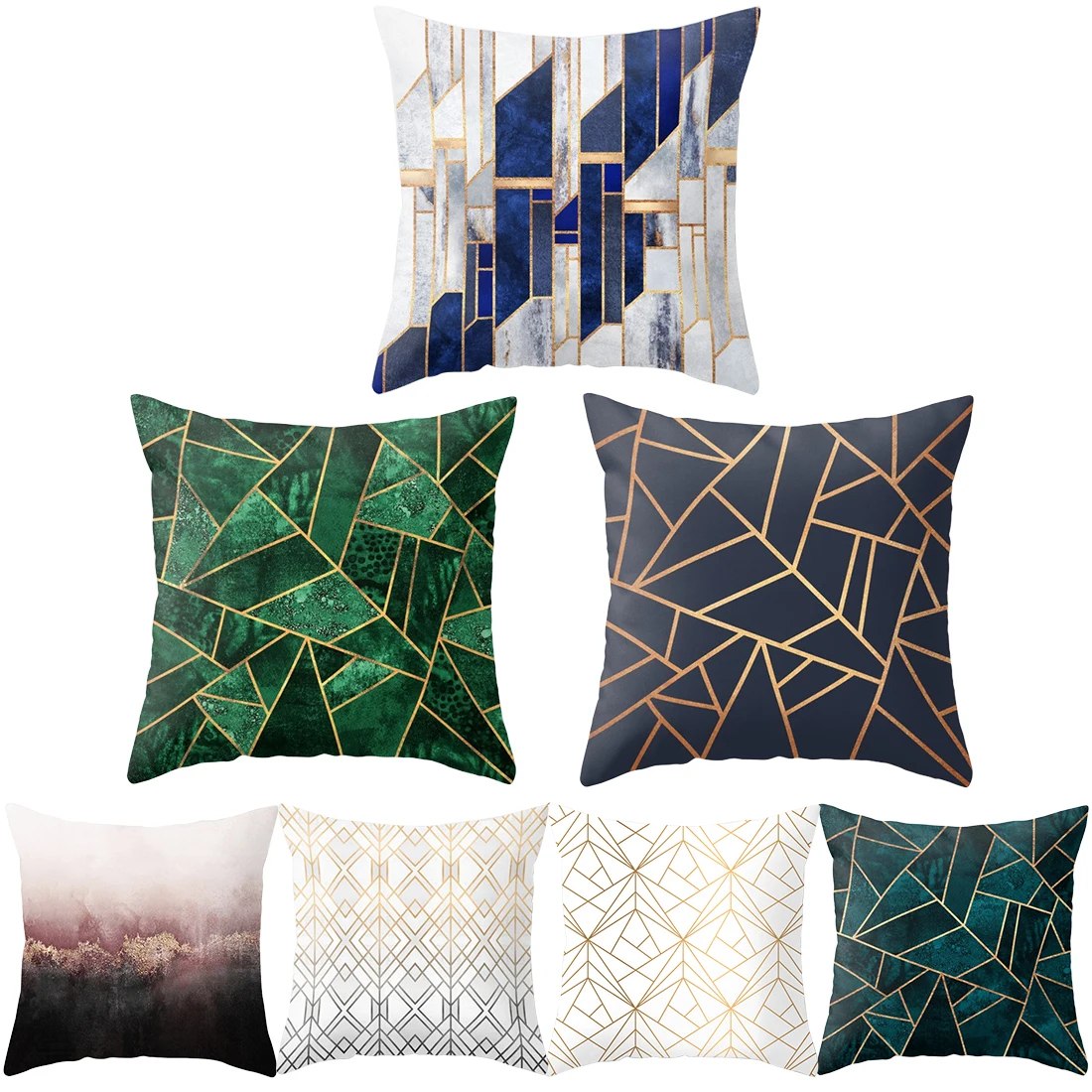 45*45 cm Colorful Geometric Cushion Cover Polyester Pillow Case Black And White Home Decorative Pillows Cover For Sofa Car