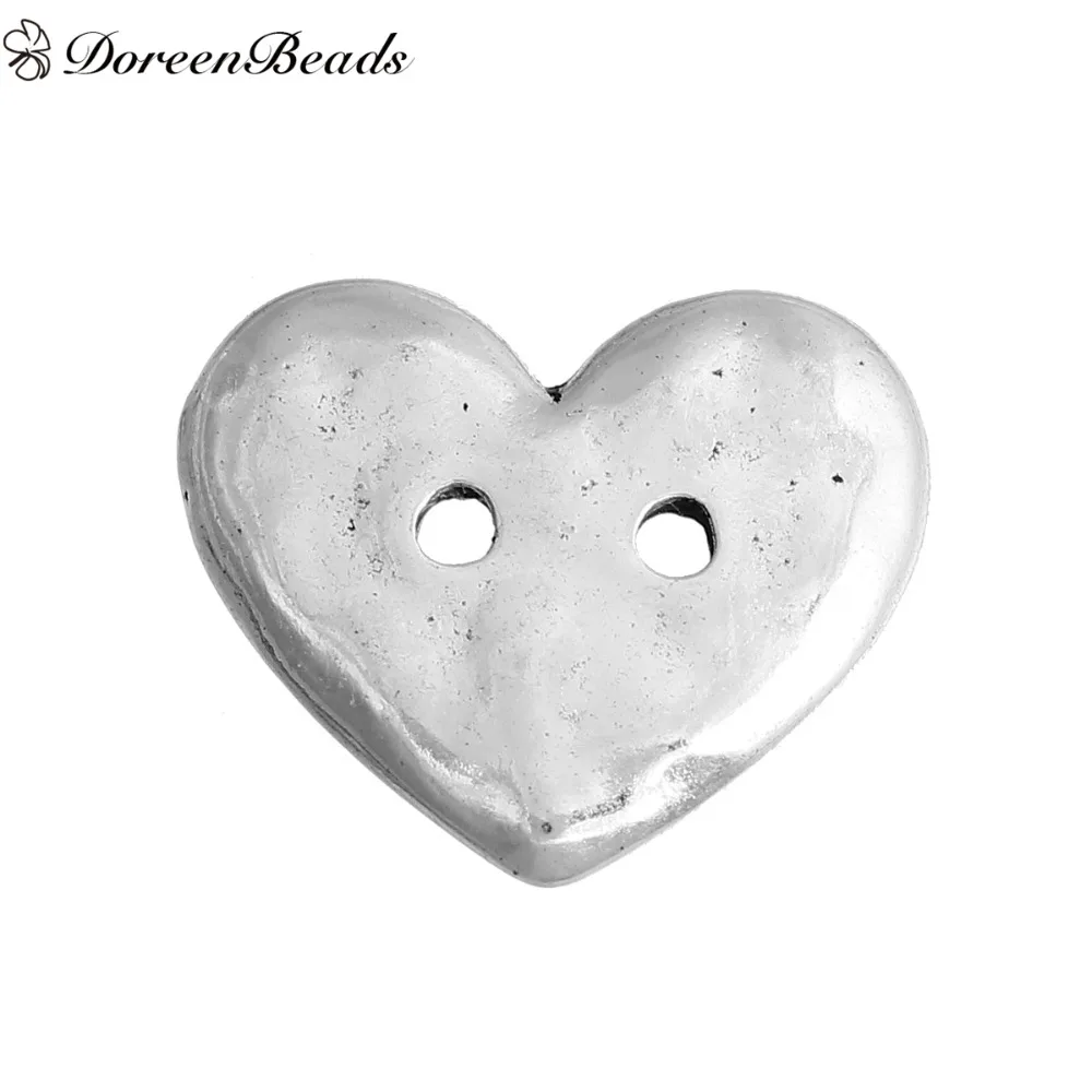 Сплав на основе цинка античный серебряный цвет металлические кнопки сердце