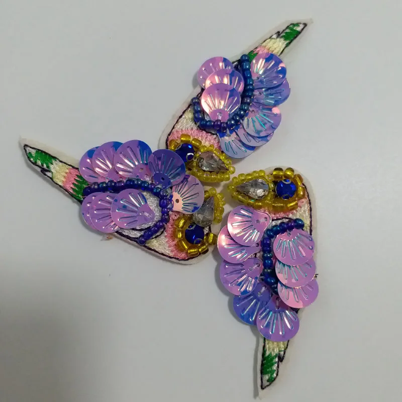

3pcs/lot 3D Handmade Rhinestone Patch DIY embroidery bird flower Patches for clothing shoes bags decoration collar patch